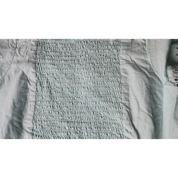 Womens Gymboree Aqua Blue Pintuck Eyelet Ruffle Dress Size Medium Smocked Back - Picture 10 of 12